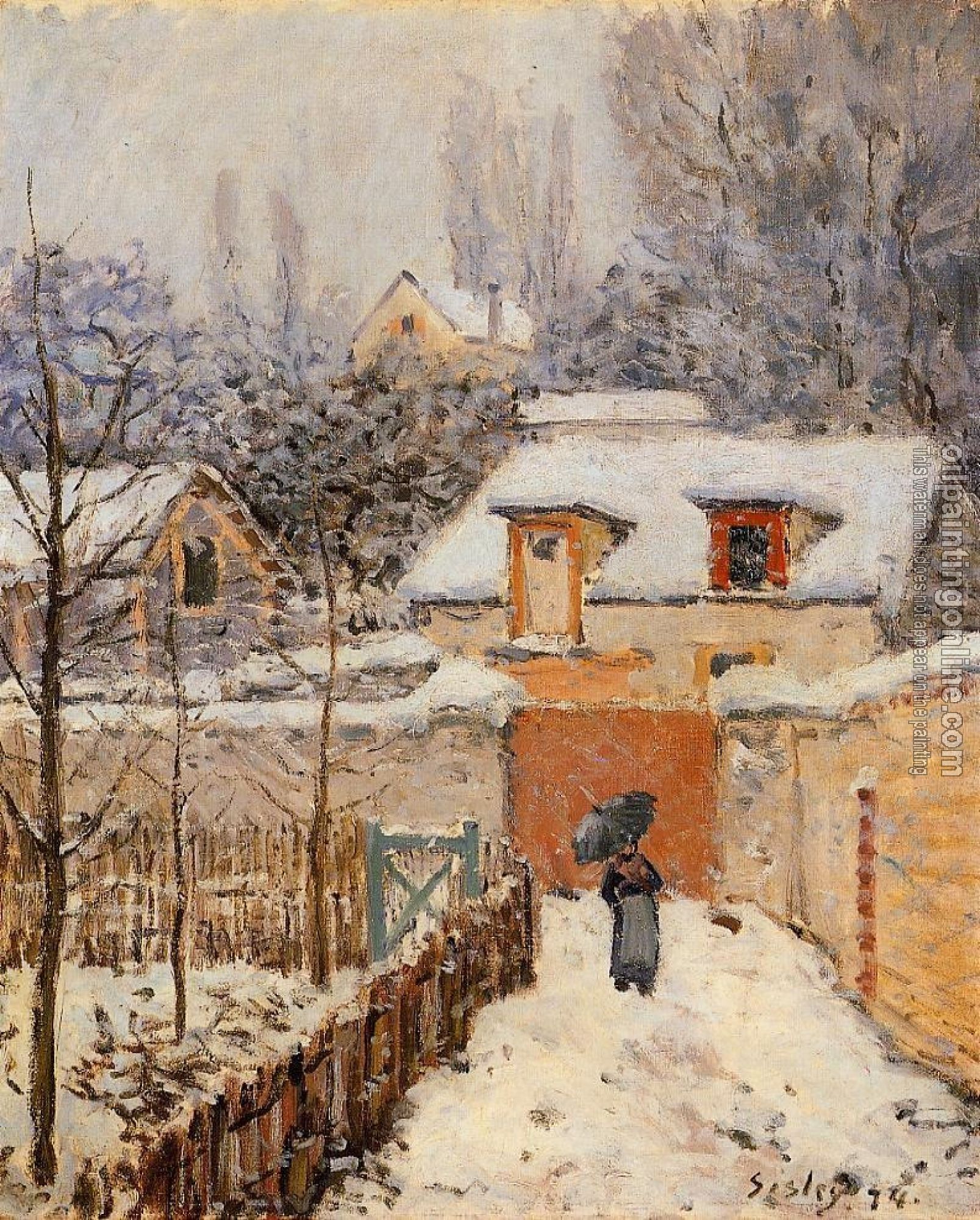 Sisley, Alfred - Snow at Louveciennes